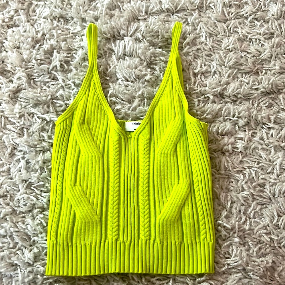 Neon Green Crotchet Cami by Thinkable